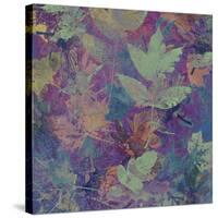 Art Leaves Autumn Background in Blue Color-Irina QQQ-Stretched Canvas