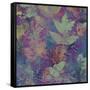 Art Leaves Autumn Background in Blue Color-Irina QQQ-Framed Stretched Canvas