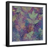 Art Leaves Autumn Background in Blue Color-Irina QQQ-Framed Photographic Print