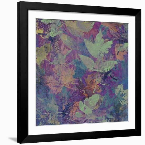 Art Leaves Autumn Background in Blue Color-Irina QQQ-Framed Photographic Print