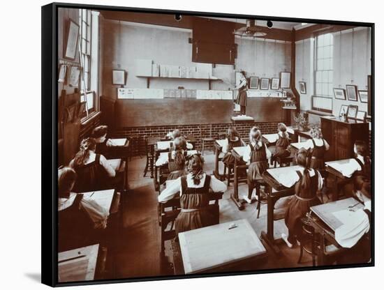 Art Lesson, Fulham County Secondary School, London, 1908-null-Framed Stretched Canvas