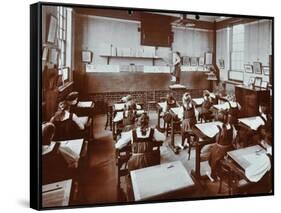 Art Lesson, Fulham County Secondary School, London, 1908-null-Framed Stretched Canvas