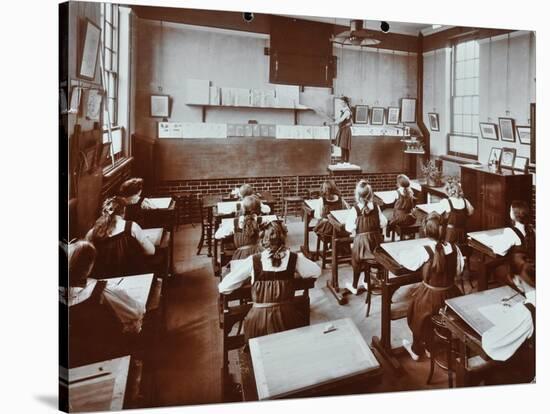 Art Lesson, Fulham County Secondary School, London, 1908-null-Stretched Canvas