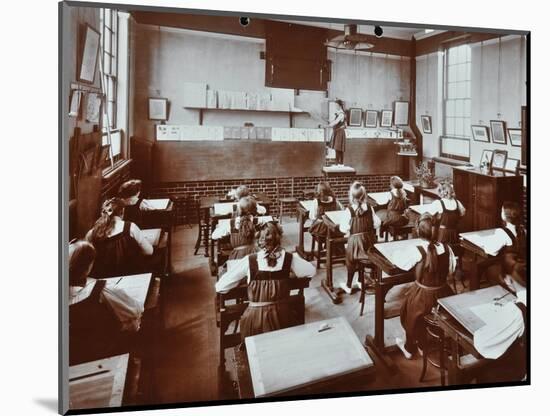 Art Lesson, Fulham County Secondary School, London, 1908-null-Mounted Photographic Print