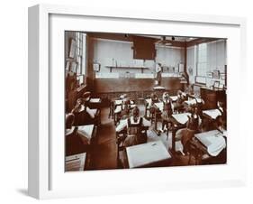 Art Lesson, Fulham County Secondary School, London, 1908-null-Framed Photographic Print