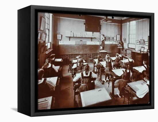 Art Lesson, Fulham County Secondary School, London, 1908-null-Framed Stretched Canvas