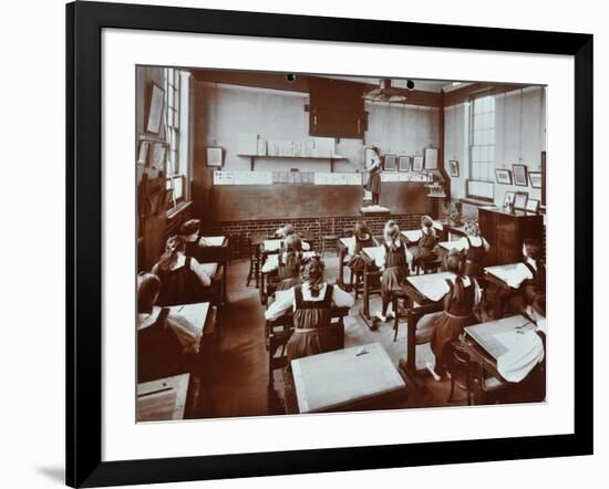 Art Lesson, Fulham County Secondary School, London, 1908-null-Framed Photographic Print