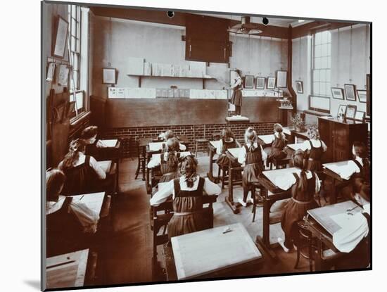 Art Lesson, Fulham County Secondary School, London, 1908-null-Mounted Premium Photographic Print