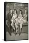 Art Linkletter with Bathing Beauties-null-Framed Stretched Canvas