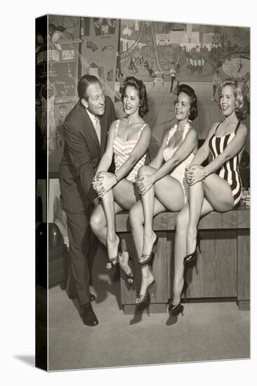 Art Linkletter with Bathing Beauties-null-Stretched Canvas