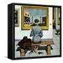 "Art Lover", March 3, 1956-Stevan Dohanos-Framed Stretched Canvas