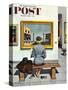 "Art Lover" Saturday Evening Post Cover, March 3, 1956-Stevan Dohanos-Stretched Canvas