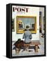 "Art Lover" Saturday Evening Post Cover, March 3, 1956-Stevan Dohanos-Framed Stretched Canvas