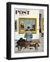 "Art Lover" Saturday Evening Post Cover, March 3, 1956-Stevan Dohanos-Framed Premium Giclee Print