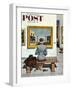 "Art Lover" Saturday Evening Post Cover, March 3, 1956-Stevan Dohanos-Framed Premium Giclee Print