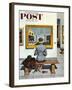 "Art Lover" Saturday Evening Post Cover, March 3, 1956-Stevan Dohanos-Framed Giclee Print