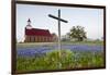 Art Methodist Church and Bluebonnets Near Mason, Texas, USA-Larry Ditto-Framed Photographic Print