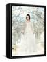 Art. Nostalgic Bride in Beautiful White Dress Standing in Fabulous Alley-Gromovataya-Framed Stretched Canvas