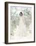 Art. Nostalgic Bride in Beautiful White Dress Standing in Fabulous Alley-Gromovataya-Framed Photographic Print