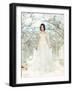 Art. Nostalgic Bride in Beautiful White Dress Standing in Fabulous Alley-Gromovataya-Framed Photographic Print
