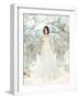 Art. Nostalgic Bride in Beautiful White Dress Standing in Fabulous Alley-Gromovataya-Framed Photographic Print