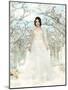 Art. Nostalgic Bride in Beautiful White Dress Standing in Fabulous Alley-Gromovataya-Mounted Photographic Print