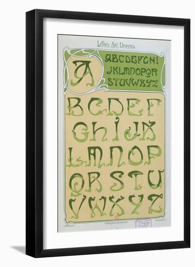 Art Nouveau Alphabet. 1903-E. Mulier-Framed Giclee Print