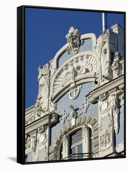 Art Nouveau Architecture, 10B Elizabetes Iela, Designed by Mikhail Eisenstein, Riga, Latvia-Gary Cook-Framed Stretched Canvas