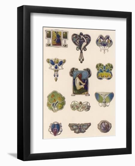 Art Nouveau Brooches-null-Framed Art Print