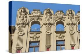 Art Nouveau building on Alberta Street in central Riga, Latvia-Keren Su-Stretched Canvas