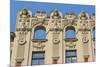 Art Nouveau building on Alberta Street in central Riga, Latvia-Keren Su-Mounted Photographic Print