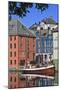 Art Nouveau Buildings and Reflections with Boat, Alesund, More Og Romsdal-Eleanor Scriven-Mounted Photographic Print