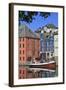 Art Nouveau Buildings and Reflections with Boat, Alesund, More Og Romsdal-Eleanor Scriven-Framed Photographic Print