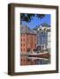 Art Nouveau Buildings and Reflections with Boat, Alesund, More Og Romsdal-Eleanor Scriven-Framed Premium Photographic Print