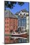 Art Nouveau Buildings and Reflections with Boat, Alesund, More Og Romsdal-Eleanor Scriven-Mounted Premium Photographic Print