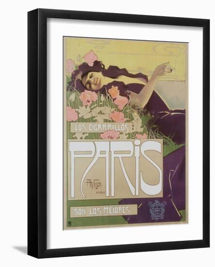 Art Nouveau Cigarettes, Los Cigarillos Women Smoking, UK, 1920-null-Framed Giclee Print