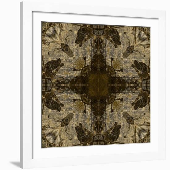 Art Nouveau Colorful Ornamental Vintage Pattern in Brown Color-Irina QQQ-Framed Art Print