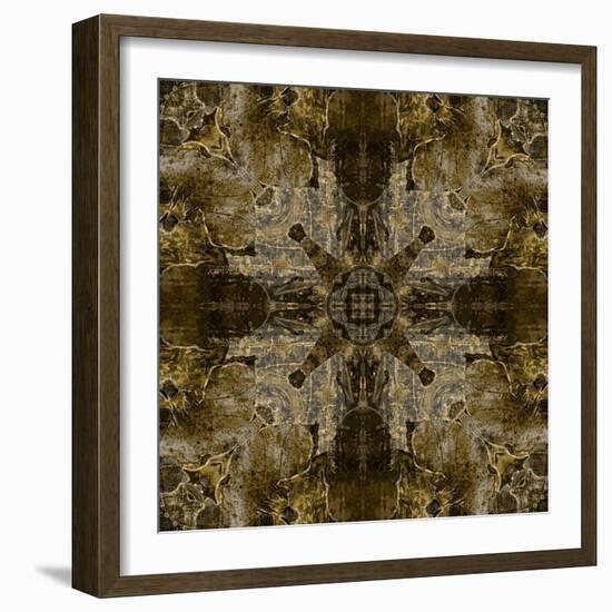 Art Nouveau Colorful Ornamental Vintage Pattern in Brown Color-Irina QQQ-Framed Art Print