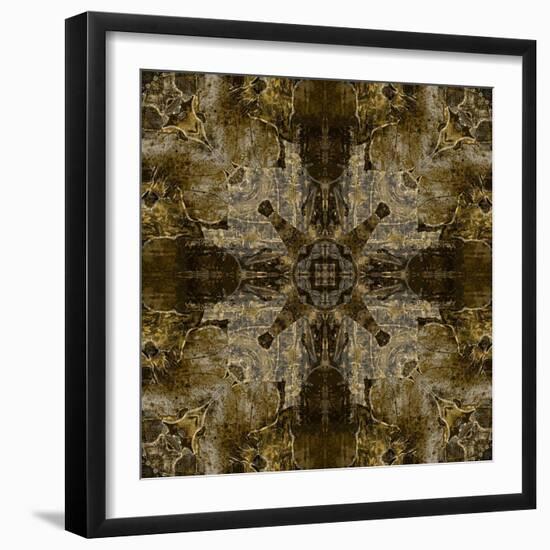 Art Nouveau Colorful Ornamental Vintage Pattern in Brown Color-Irina QQQ-Framed Art Print