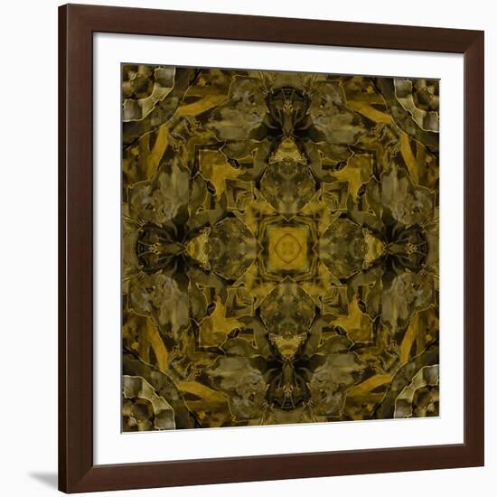 Art Nouveau Colorful Ornamental Vintage Pattern in Gold and Green Colors-Irina QQQ-Framed Art Print