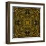 Art Nouveau Colorful Ornamental Vintage Pattern in Gold and Green Colors-Irina QQQ-Framed Art Print