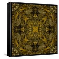 Art Nouveau Colorful Ornamental Vintage Pattern in Gold and Green Colors-Irina QQQ-Framed Stretched Canvas