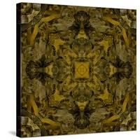 Art Nouveau Colorful Ornamental Vintage Pattern in Gold and Green Colors-Irina QQQ-Stretched Canvas