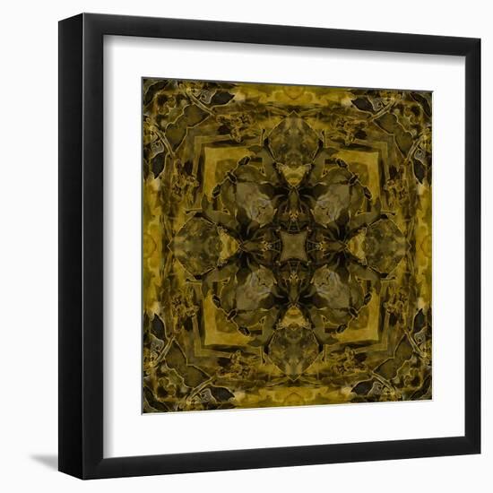 Art Nouveau Colorful Ornamental Vintage Pattern in Gold and Green Colors-Irina QQQ-Framed Art Print