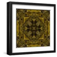 Art Nouveau Colorful Ornamental Vintage Pattern in Gold and Green Colors-Irina QQQ-Framed Art Print