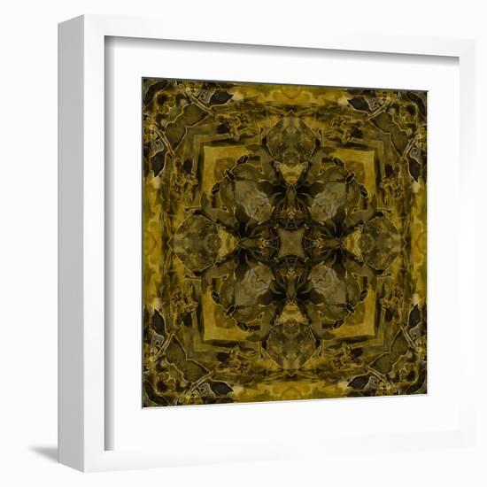 Art Nouveau Colorful Ornamental Vintage Pattern in Gold and Green Colors-Irina QQQ-Framed Art Print