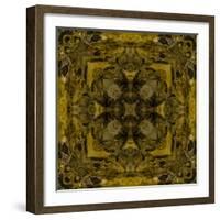 Art Nouveau Colorful Ornamental Vintage Pattern in Gold and Green Colors-Irina QQQ-Framed Art Print