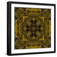 Art Nouveau Colorful Ornamental Vintage Pattern in Gold and Green Colors-Irina QQQ-Framed Art Print