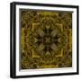 Art Nouveau Colorful Ornamental Vintage Pattern in Gold and Green Colors-Irina QQQ-Framed Art Print