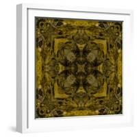 Art Nouveau Colorful Ornamental Vintage Pattern in Gold and Green Colors-Irina QQQ-Framed Art Print